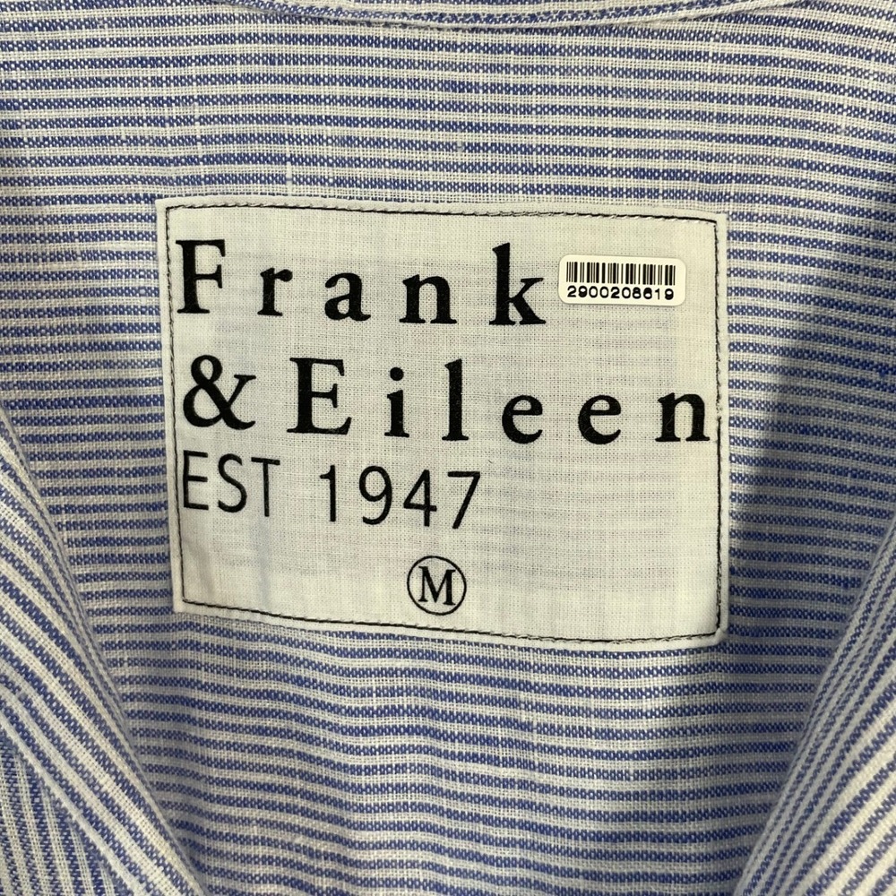 Frank & Eileen Rory Maxi Shirt Dress M Blue White Striped Italian Linen Coastal - Picture 6 of 9